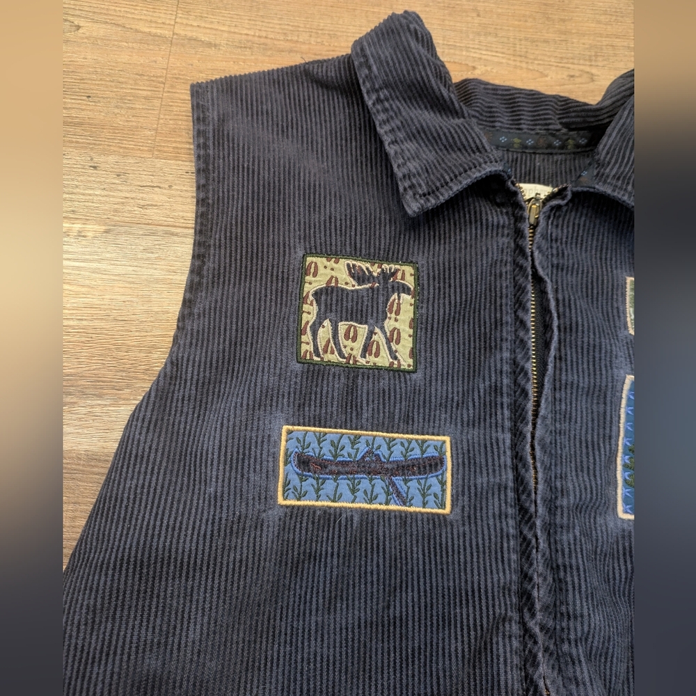 Vintage Christopher & Banks Northwoods Corduroy Vest Cabincore Outdoors Sz Large - Picture 3 of 15